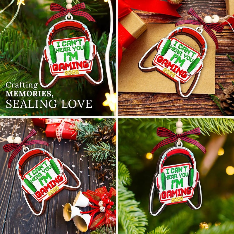 HEXMOZ Gaming Christmas Ornaments - Gamer Ornaments for Christmas Tree - Video Gamer Gifts for Teen Boys, Gamers, Sons, Brothers - Holiday Present Ideas - Xmas Ornament Decorations 2025 - Image 3